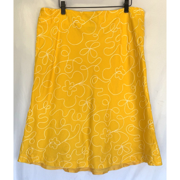 VTG Nicaya Embroidered Abstract Midi Skirt Size 14 Artsy Preppy Colorful Resort - Picture 10 of 13